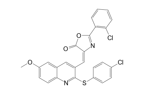 5(4H)-Oxazolone, 2-(2-chlorophenyl)-4-[[2-[(4-chlorophenyl)thio]-6-methoxy-3-quinolinyl]methylidene]-