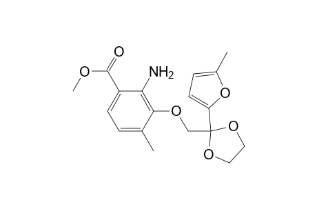 Benzoic acid, 2-amino-4-methyl-3-[[2-(5-methyl-2-furanyl)-1,3-dioxolan-2-yl]methoxy]-, methyl ester