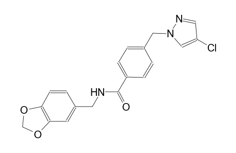N-(1,3-benzodioxol-5-ylmethyl)-4-[(4-chloro-1H-pyrazol-1-yl)methyl]benzamide
