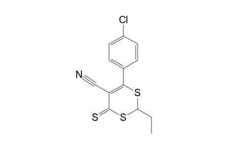 6-(4-CHLOROPHENYL)-5-CYANO-2-ETHYL-(4H)-1,3-DITHIACYCLOHEXENE-4-THIONE