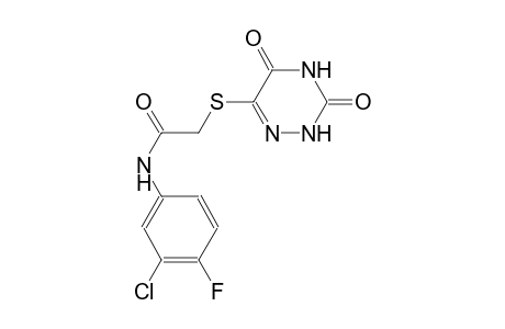 acetamide, N-(3-chloro-4-fluorophenyl)-2-[(2,3,4,5-tetrahydro-3,5-dioxo-1,2,4-triazin-6-yl)thio]-