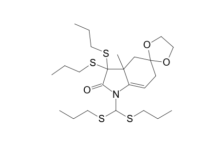1'-[bis(propylsulfanyl)methyl]-3'a-methyl-3',3'-bis(propylsulfanyl)spiro[1,3-dioxolane-2,5'-4,6-dihydroindole]-2'-one