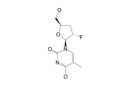 BETA-(L)-2',3'-DIDEOXY-2'-FLUORO-THYMIDINE