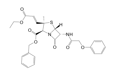 4-Thia-1-azabicyclo[3.2.0]heptane-2-carboxylic acid, 3-(3-ethoxy-3-oxo-1-propenyl)-3-methyl-7-oxo-6-[(phenoxyacetyl)amino]-, phenylmethyl ester, [2S-[2.alpha.,3.beta.(E),5.alpha.,6.beta.]]-