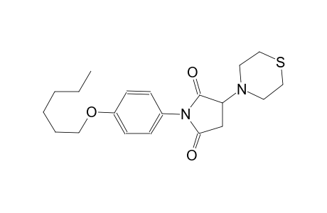 1-[4-(hexyloxy)phenyl]-3-(4-thiomorpholinyl)-2,5-pyrrolidinedione