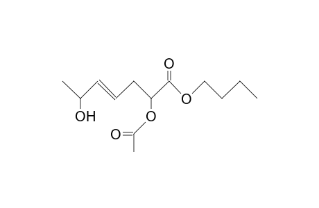 2-Acetoxy-6-hydroxy-4-heptenoic acid, butyl ester