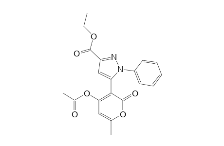 5-(4-ACETOXY-6-METHYL-2-PYRAN-3-YL)-3-ETHOXYCARBONYL-1-PHENYLPYRAZOLE