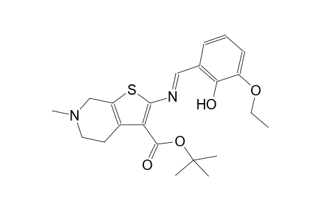 tert-butyl 2-{[(E)-(3-ethoxy-2-hydroxyphenyl)methylidene]amino}-6-methyl-4,5,6,7-tetrahydrothieno[2,3-c]pyridine-3-carboxylate