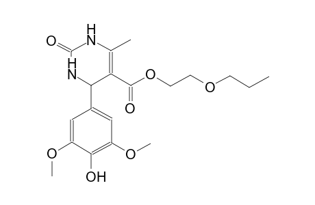 5-pyrimidinecarboxylic acid, 1,2,3,4-tetrahydro-4-(4-hydroxy-3,5-dimethoxyphenyl)-6-methyl-2-oxo-, 2-propoxyethyl ester