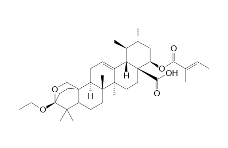 3,25-Epoxy-3.beta.-ethoxy-22.beta.-[1'-oxo-2'-methylbut-2'-enyloxy]urs-12-en-28-oic acid