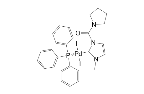 CIS-(3-PYRROLIDINCARBAMOYL-1-METHYLIMIDAZOLIN-2-YLIDENE)-(TRIPHENYLPHOSPHINE)-PALLADIUM-(II)-DIIODIDE