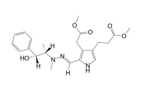 N-[3-(Methoxycarbonylmethyl)-4-(methoxycarbonylethyl)pyrrol-2-yl]methylene-N'-methyl-N'-(3-hydroxy-3-phenylprop-2-yl)hydrazone