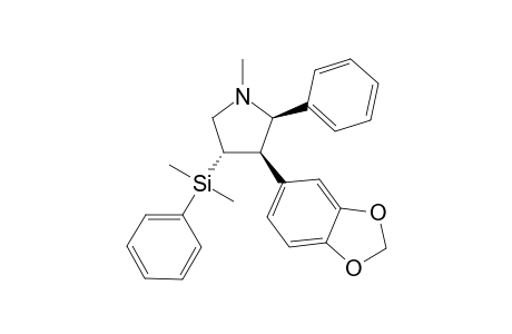 1-Methyl-2.beta.-phenyl-4.alpha.-(dimethyphenylsilyl)-3.beta-[3,4-(methylenedioxy)phenyl]pyrrolidine