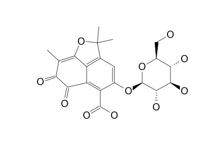 BOMBAMALOSIDE;4-O-BETA-GLUCOPYRANOSYL-6,7-DIHYDRO-2,2,8-TRIMETHYL-6,7-DIOXO-2-H-NAPHTHO-[1.8-BC]-FURAN-5-CARBOXYLIC_ACID