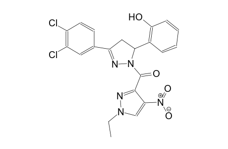 2-{3-(3,4-dichlorophenyl)-1-[(1-ethyl-4-nitro-1H-pyrazol-3-yl)carbonyl]-4,5-dihydro-1H-pyrazol-5-yl}phenol
