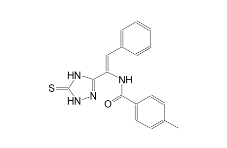 4-methyl-N-[(Z)-2-phenyl-1-(5-thioxo-4,5-dihydro-1H-1,2,4-triazol-3-yl)ethenyl]benzamide