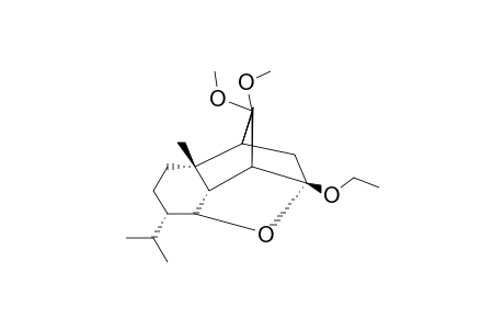 (+/-)-(1S*,3R*,5R*,7R*,8R*,9R*,12R*)-3-ETHOXY-12-ISOPROPYL-6,6-DIMETHOXY-9-METHYL-2-OXATETRACYCLO-[6.4.0.0(3,7).0(5,9)]-DODECANE