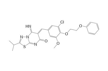 7H-[1,3,4]thiadiazolo[3,2-a]pyrimidin-7-one, 6-[[3-chloro-5-methoxy-4-(2-phenoxyethoxy)phenyl]methylene]-5,6-dihydro-5-imino-2-(1-methylethyl)-, (6Z)-