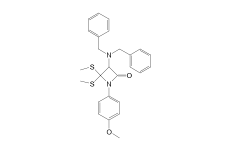 3-(N,N-DIBENZYLAMINO)-1-(PARA-METHOXYPHENYL)-4,4-BIS-(METHYLTHIO)-2-AZETIDINONE
