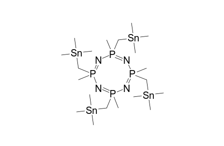 trimethyl-[[2,4,6,8-tetramethyl-4,6,8-tris(trimethylstannylmethyl)-1,3,5,7-tetraza-2$l^{5},4$l^{5},6$l^{5},8$l^{5}-tetraphosphacycloocta-1,3,5,7-tetraen-2-yl]methyl]stannane
