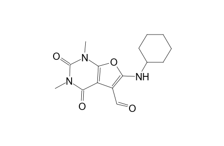 6-(Cyclohexylamino)-1,2,3,4-tetrahydro-1,3-dimethyl-2,4-dioxofuro[2,3-d]pyrimidine-5-carboxaldehyde