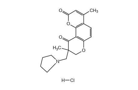 8,9-dihydro-4,9-dimethyl-9-[(1-pyrrolidinyl)methyl]-2H,10H-benzo[1,2-b:3,4-b']dipyran-2,10-dione, hydrochloride
