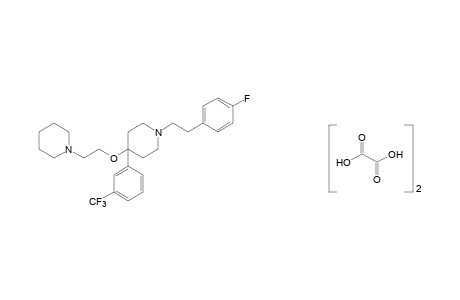1-(p-FLUOROPHENETHYL)-4-(2-PIPERIDINOETHOXY)-4-(alpha,alpha,alpha-TRIFLUORO-m-TOLYL)PIPERIDINE, DIOXALATE