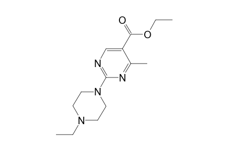 5-Pyrimidinecarboxylic acid, 2-(4-ethyl-1-piperazinyl)-4-methyl-, ethyl ester