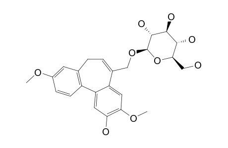 (AR)-SUBAVENOSIDE_A;7-BETA-D-GLUCOPYRANOSYLOXYMETHYL-3,9-DIMETHOXY-5-H-DIBENZO-[A.C]-[7]-ANNULEN-10-OL