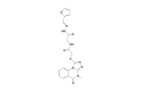 2-(2-(4,5-dihydro-4-methyl-5-oxo-[1,2,4]triazolo[4,3-a]quinazolin-1-ylthio)acetamido)-N'-((furan-2-yl)methylene)acetohydrazide