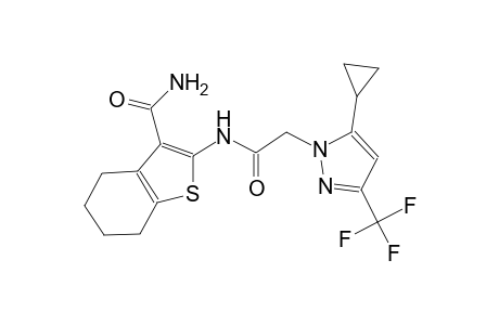 2-({[5-cyclopropyl-3-(trifluoromethyl)-1H-pyrazol-1-yl]acetyl}amino)-4,5,6,7-tetrahydro-1-benzothiophene-3-carboxamide