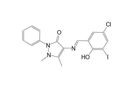 3H-pyrazol-3-one, 4-[[(E)-(5-chloro-2-hydroxy-3-iodophenyl)methylidene]amino]-1,2-dihydro-1,5-dimethyl-2-phenyl-
