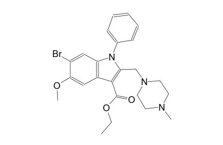 6-Bromo-5-methoxy-2-[(4-methyl-1-piperazinyl)methyl]-1-phenyl-3-indolecarboxylic acid ethyl ester