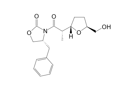 4-Benzyl-3-[(2' S)-2'-(5"-hydroxymethyl-tetrahydro-2''-furanyl])-propanoyl]-1,3-oxazolidin-2-one