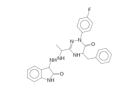 3-({1-[5-BENZYL-1-(4-FLUORO-PHENYL)-6-OXO-1,4,5,6-TETRAHYDRO[1,2,4]TRIAZIN-3-YL]ETHYLIDENE}HYDRAZONO)-1,3-DIHYDROINDOL-2-ONE
