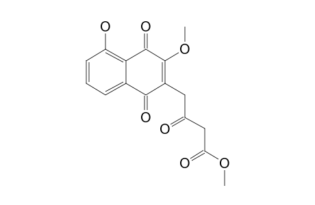 3-O-METHYLJUGLOMYCIN-E-METHYLESTER;4'-(3-METHOXY-5-HYDROXY-1,4-DIHYDRONAPHTHALIN-1,4-DION-2-YL)-3'-OXOBUTYRIC-ACID,METHYLESTER