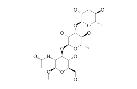 METHYL-2-ACETAMIDO-2-DEOXY-3-O-[3'-O-(3''-DEOXY-ALPHA-L-ARABINO-HEXOPYRANOSYL)-ALPHA-L-RHAMNOPYRANOSYL]-BETA-D-GLUCOPYRANOSIDE