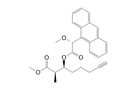 (2R,3S)-3-O-[(-)-(R)-.alpha.-methoxy-.alpha.-(9-anthryl)acetyl]-2-methyloct-7-ynoic methyl ester