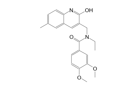 N-ethyl-N-[(2-hydroxy-6-methyl-3-quinolinyl)methyl]-3,4-dimethoxybenzamide