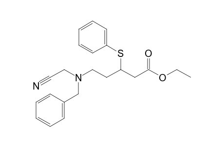 Ethyl 5-(N-cyanomethylbenzylamino)-3-phenylthioprentanoate