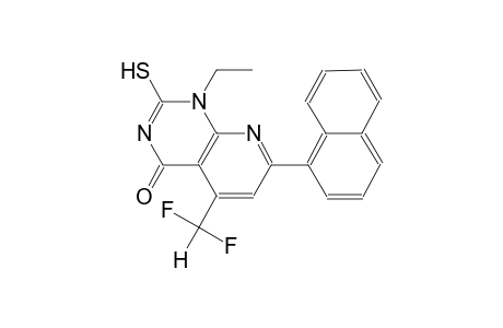 pyrido[2,3-d]pyrimidin-4(1H)-one, 5-(difluoromethyl)-1-ethyl-2-mercapto-7-(1-naphthalenyl)-