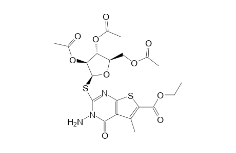 3-Amino-5-methyl-6-ethyl[2-(2',3',5'-tri-O-acetyl-.beta.-D-arabinofuranosyl-thio)-thieno[2,3-d]pyrimidine-4-one]carboxylate