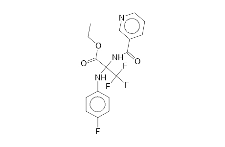 Ethyl 3,3,3-trifluoro-2-(4-fluoroanilino)-2-[(3-pyridinylcarbonyl)amino]propanoate