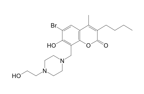 6-bromo-3-butyl-7-hydroxy-8-{[4-(2-hydroxyethyl)-1-piperazinyl]methyl}-4-methylcoumarin