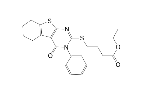 butanoic acid, 4-[(3,4,5,6,7,8-hexahydro-4-oxo-3-phenylbenzo[4,5]thieno[2,3-d]pyrimidin-2-yl)thio]-, ethyl ester