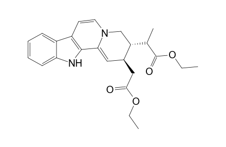 Corynan-18-carboxylic acid, 18,19,20,21-tetradehydro-17-ethoxy-17-oxo-, ethyl ester, (3.beta.,18E)-(.+-.)-