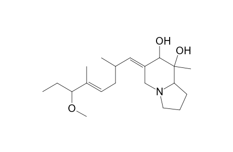 8-Methyl-6-(6-methoxy-2,5-dimethyl-4-octenylidene)octahydroindolizine-7,8-diol