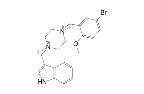 1-(5-bromo-2-methoxybenzyl)-4-(1H-indol-3-ylmethyl)piperazinediium
