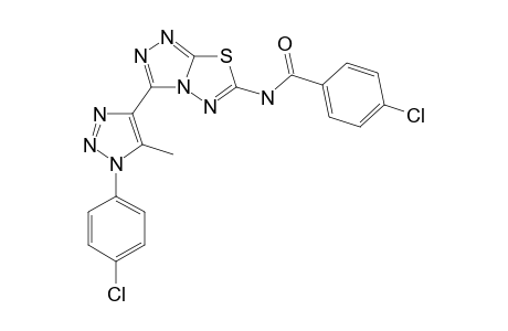 4-Chloro-N-(3-(1-(4-chlorophenyl)-5-methyl-1H-1,2,3-triazol-4-yl)-[1,2,4]triazolo[3,4-b][1,3,4]thiadiazol-6-yl)benzamide