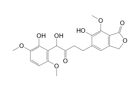 6-Hydroxy-5-[4-hydroxy-4-(2-hydroxy-3,6-dimethyloxyphenyl)-3-oxobutyl]-7-methoxyisobenzofuran-1(3H)-one